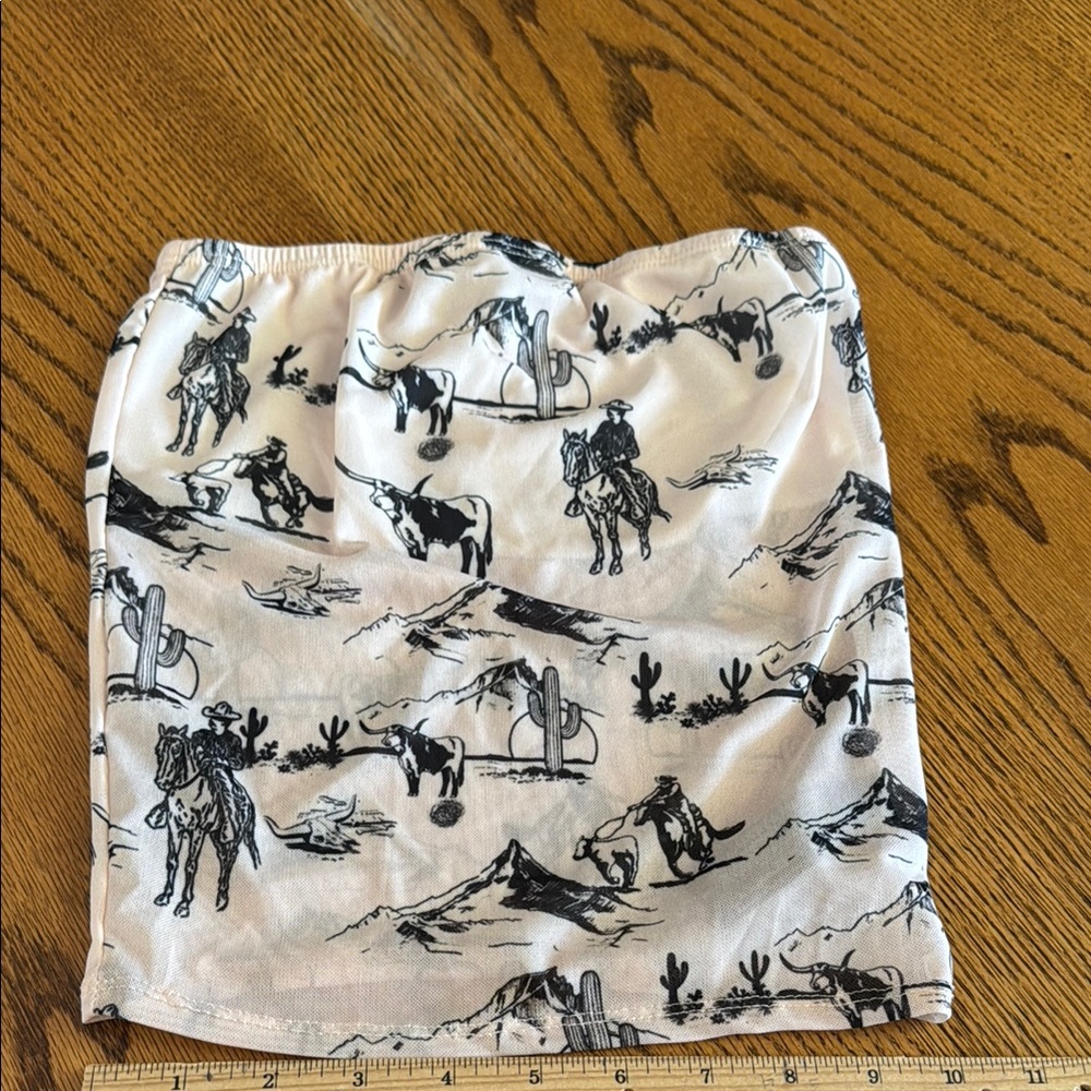 Lucky & Blessed Monochrome Western Tube Top
